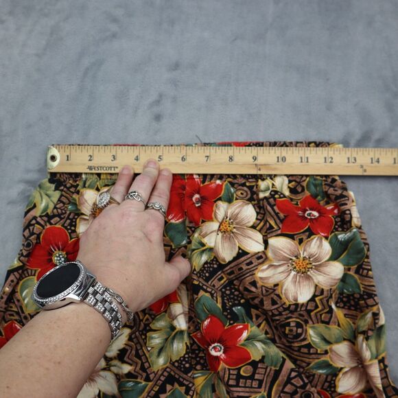 Capacity Shorts Womens M Multicolor Floral Elastic Waist High Rise Culotte - Picture 3 of 14